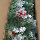 Christmas Garland with Lights, 50 LEDs 9FT Prelit Garland Battery Operated Outdoor Indoor Christmas Decorations Lighted Garland for Stairs Railing Fireplace Mantle Front Door Home Holiday Decor