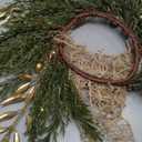 6 PCS Small Winter Blue Berry Cabinet Wreath Artificial Mini Kitchen Wreaths Vintage Swags Wreath with Retro Burlap Ribbon for Farmhouse Rustic Home Front Door Window Pillar Wedding Chair Wall