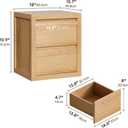 Nightstand with 2 Drawers, Modern Bedside Table with Handless Design, Wood End Table with Thickened Design, Night Stand for Bedroom, Oak