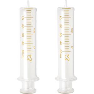 2 Pack 50ml Glass Syringe With Caps