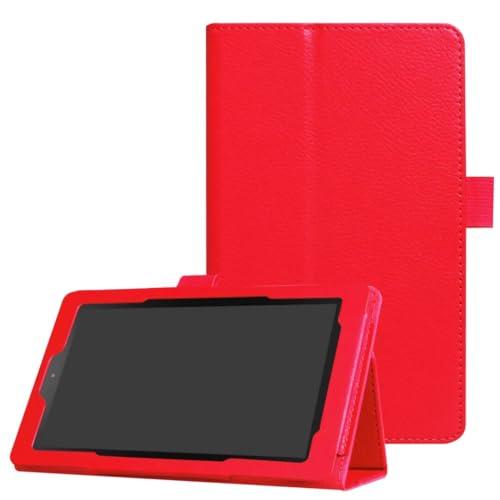 SZLONKOU Tablet Cover for Amazon Kindle Fire HD7 7th 9th Generation SR043KL M8S26G(2017 2019 Release),Ultra Slim Folio Stand Leather Case for Amazon Kindle Fire 7 Gen 7th 9th 7" (Li-Red)