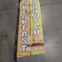 Breakfast Sandwich Feather Flag for Business Advertising 6 FT Swooper Flag for Storefronts Retailers Shops Food Trucks Events and Fairs (Flagpole Not Included