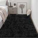 6x9 Area Rugs for Living Room Bedroom: Ultra Soft Fluffy Shag Rug Upgrade Non-Slip Non-Shedding Large Fuzzy Plush Carpet Indoor Floor Carpets for Kids Room Playroom Nursery Dorms Home Decor Black, Black, 6' x 9' (Rectangular)