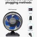 Gaiatop USB Desk Fan, Small But Powerful, Personal Portable Quiet 3 Speeds, Adjustable Mini Table Desktop fan for Cooling Home Office Car Summer Travel Gifts Blue