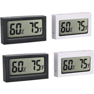 Monitor Digital Indoor Hygrometer with LCD Display Temperature Gauge Humidity Meter for Home or Greenhouse (Black+White, 4 Pack)