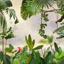 Bormia Tropical Leaf Wall Mural Wallpaper Green Monstera Forest Palm Tree Murals for Living Room Bedroom TV and Sofa Background Kids Rooms