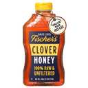 Fischer's Pure Clover Honey 40 oz 100% Pure, Raw and Unfiltered Honey in a Squeeze Bottle All-Natural Sweetener Rich Flavor Profile, Packed with Nutrients (EXP 09/30/26)