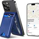 ExtreLife for Magsafe Wallet, Works with Apple Find My, Strongest Magnetic Wallet for iPhone 17/16/15/14/13/12 Series, WalletTracker with Adjustable Stand, 6 Card Holder, Bright Blue (Blue Carbon fiber)