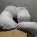 Sasttie Pregnancy Pillows for Sleeping, U Shaped Cooling Full Body Pillow with Removable Cover, Pregnant Women Must Haves, Maternity Essential, Light Grey (57 Inch)