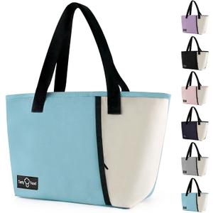 3 x Lunch Bag for Women Men, Reusable Lunch Tote Lunch Box, Large Capacity Leakproof Lunch Tote Bags with Front Pocket for Work Office Picnic or Travel (Light Blue)