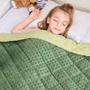 yescool Weighted Blanket 5 Pounds, Blanket Gifts for Boys and Girls, Small Weighted Throw Blankets Washable Heavy Blankets, Winter Weighted Comforter for 40-70lbs, 36 * 48in, Moss Green