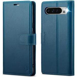 FLIPALM Wallet Case for Google Pixel 10 Pro XL 5G, RFID Blocking Credit Card Holder, PU Leather Folio Flip Kickstand Protective Shockproof Cover for Pixel 10 Pro XL(Blue)