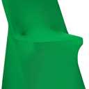 Peomeise Stretch Spandex Folding Chair Cover for Wedding Party Dining Banquet Event (Emerald,12pcs)