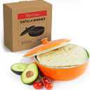 Uno Casa Ceramic Tortilla Warmer and Server - Tortillas For A Party, Fiesta At Home - Suitable As A Pancake and Chips Keeper - Safe For Use in Microwave, Oven - Measures At 8.5 Inches