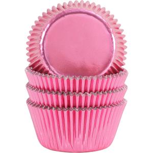 Gifbera Standard Pink Foil Cupcake Liners Wrappers Baking Cups for Baking 100 Count, Pink