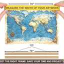 DACRI HOME 70" Magnetic Poster Hanger Frame - Sturdy Teak Wood Poster Frame 70x48 70x50 70x60, Strong Magnets for Easy Hanging Map Picture Canvas Print Wall Art (70 Inch, Natural Wood)