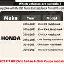STSEV01 Rear Spoiler Wing Fit for Honda Civic Hatchback 2016-2021 EX/EX-L/LX/Sport/Touring (Hatchback Model only), Glossy Black HighKick Duckbill Type R Style DeckLid Lip Exterior Accessories