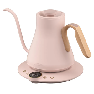 Gooseneck Electric Kettle with ±1℉ Temperature Control for Pour Over Coffee & Tea, Quick Heating, BPA-Free Stainless Steel, Built-in Brew Timer, 1500W/0.9L (Munch Pink)