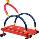 Easy Playhouse: Kids Treadmill - Red & Blue, Manual Self-Propelled Motion, Foam Handlebars, Walk & Jog Pad, Exercise Equipment, LED Display, 150lb Cap