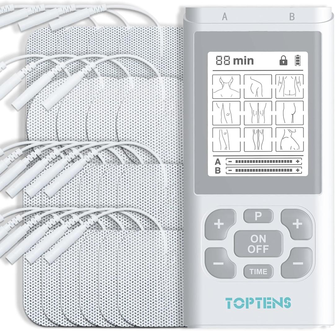 Dual Channel TENS Unit Muscle Stimulator Machine9 Modes with 20pcs Premium Electrode Pads for Pain Relief