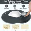 Mouse Pad and Keyboard Wrist Rest, 3-in-1 Gel Memory Foam Ergonomic Mouse Pad with Wrist Rest Set, Gaming Mousepad Arm Cushion Support for Computer Office Desk Accessories Cute Setup, Charcoal