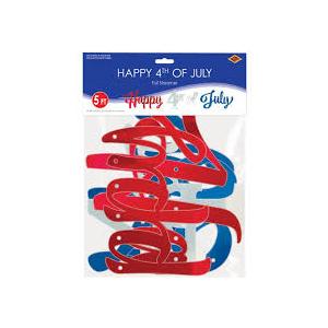 Foil Streamer Happy 4th of July