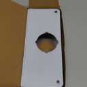 Single Hole Door Knob Reinforcement Long Plate, Brushed Nickel, Fits 1-3/4" Doors, 2-3/8" Backset, Door Lock and Door Knob Cover Plate, Deadbolt Cover Plate Reinforce and Repair Wood or Metal Doors (NSHL-60-45)