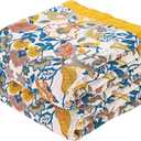 XIBLC Boho Blanket Throw Quilt, 100% Cotton Soft Light Weight Throw Blankets for Summer, 60"x80" Farmhouse Flower Decorative Blankets, All Season Rustic Reversible Bohemian Throw Quilt