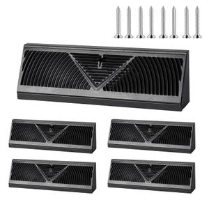 2 Pcs Baseboard Register Vent 18 Inch Duct Opening Size Baseboard Vent Covers Diffuser Adjustable Corner Return Air Grille for Home Floor Wall Air Flow Control (2, Black, 18 Inch)