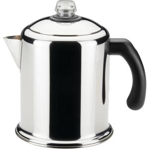 Farberware 50124 Classic Yosemite Stainless Steel Coffee Percolator - 8 Cup, Silver,Stovetop