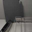 KitchenAid Large Capacity Full Size Rust Resistant Dish Rack with Angled Drain Board and Removable Flatware Caddy, Light Grey