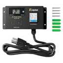 AC Power Meter, 120/240 VAC NEMA 5-15P to NEMA 5-20R Outlet with Breaker & Voltmeter, Dual Socket LCD Digital Real-Time Display, Multifunction Monitor Outlet, Ideal for RVs, Generators, 15 A