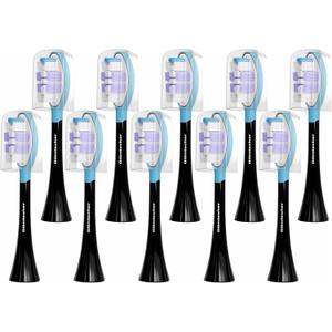 Electric Toothbrush Heads for Philips Sonicare Replacement Heads, 10 Pack Adults Kids 7+ Sonicare Toothbrush Replacement Brush Heads Philips Sonicare Sensitive Replacement Heads C2 C3 G2 G3 A3, Black