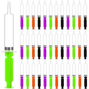 Sliner 36pcs Jumbo Jelly Syringes with Caps, 2oz Halloween Party Syringes for Jelly Tube, Reusable Plastic Tube for Kids Adult Pudding Summer Party Favors(Mixed Color)