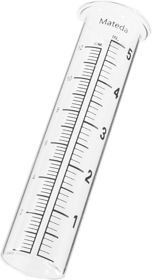 5" Capacity Rain Gauge Glass Replacement Tube, Lip Design, Great for Yard Garden Outdoor Home (1 Pcs)