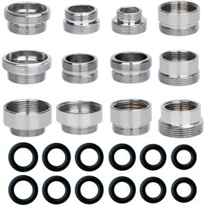 12 PCS Faucet Adapter Kits, Kitchen Aerator Adapter Male To Female Water Hose,Sink Faucet Adapter for Water Filter, Standard Hose via Diverter