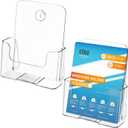 KTRIO Brochure Holder 6 x 9 inch, Acrylic Flyer Holders Stand Display, Clear Stands for Pamphlet, Literature, Magazine, Booklet, Menu, Desk & Wall Mount, 2 Pack