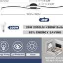 39.37Inch Linear Ceiling Light 6000K Black Modern Ceiling Light Fixture 28W Long Flush Mount Ceiling Lamp for Hallway, Kitchen, Bedroom, Dining Room