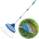 Zozen Acorn Gatherer, Acorn Pile Up Tool for Fast Lawn Cleanup, Loop Steel Tines with Flexible Spring Head & Adjustable Long Handle for Yard & Garden