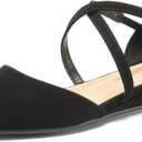 DREAM PAIRS Pointed Toe Low Wedge Heeled Ankle Strap Flats Shoes for Women Dressy Comfortable, Casual Slip-on Dress Shoes for Business Office and Work (9.5, Black-nubuck)