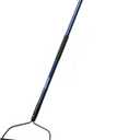 WIKER 14 Tine Metal Garden Rake 57 Inch Heavy Duty Lawn and Soil Leveling Rake with Fiberglass Handle Anti Rust Coating for Gardening Mulch Gravel and Leaf Cleanup