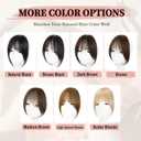 Clip in Bangs 100% Real Human Hair, Darkest Brown French Fake Bangs, Bangs Hair Clip & Clip On Bangs for Women, Fringe with Temples, Natural Blend