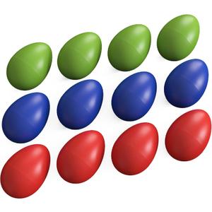 Egg Shaker Set - Non Toxic Baby Musical Instruments and Toddler Percussion - Music Shaker Eggs for Infants, Kids and Adults - Hand Shaker Rhythm Instrument for Classroom or Preschool (12-Pack)