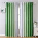 MIUCO Blackout Curtains & Drapes for Bedroom Living Room 84 Inches Long Green and White Room Darkening Ombre Curtains Rod Pocket & Back Tab Curtains Thermal Insulated Light Blocking 2 Panels Set