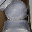 50 PCS Thicker Food Storage Containers with Lids, Clear Stackable Airtight Leakproof Reusable Plastic Meal Prep Container Set for Kitchen Storage/ Lunch, Fridge/ Microwave Safe with Labels&Pen (405oz-25 Pack)