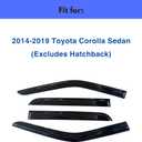 Window Visors Rain Guards for 2014-2019 Toyota Corolla Sedan