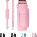 Water Bottle Holder with Strap, Insulated Crossbody Sling Bag, Carrier with Phone Pocket for Walking Hiking Camping Fishing