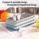 LessMo 3 PCS Ice Cube Tray, Long Ice Stick Tray Silicone with Lid, Rectangular Narrow Stick, Reusable, Flexible, Easy Release, for Small Mouth Sport Bottles, Juice Bottles, Cocktail Parties (Blue+Green+Gray)