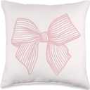 Coquette Pink Bow Throw Pillow (16x16)