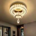 HAIXIANG Chandelier Bedroom LED Light Modern Hallway Ceiling Lighting Fixtures for Kitchen Dining Room Kitchen Remote Dimmable Gold Lights, 16 inch